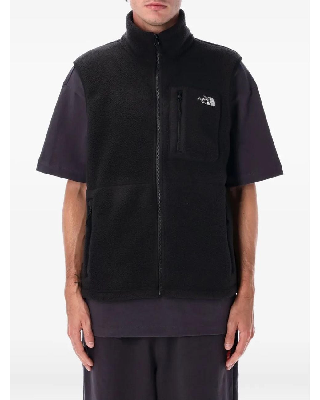 The North Face Black Zip-Fastening Fleece Vest for men