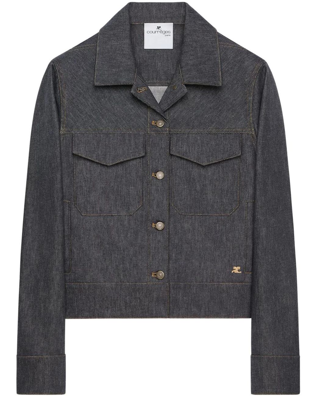 Courreges Black Utility Trucker Jacket for men