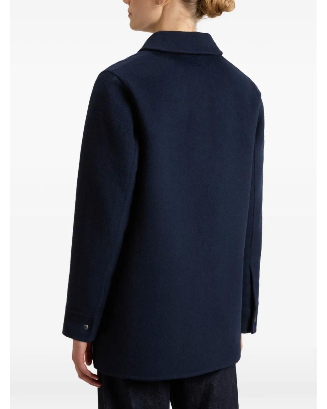 Woolrich Blue Snap-Button Pocket Coat