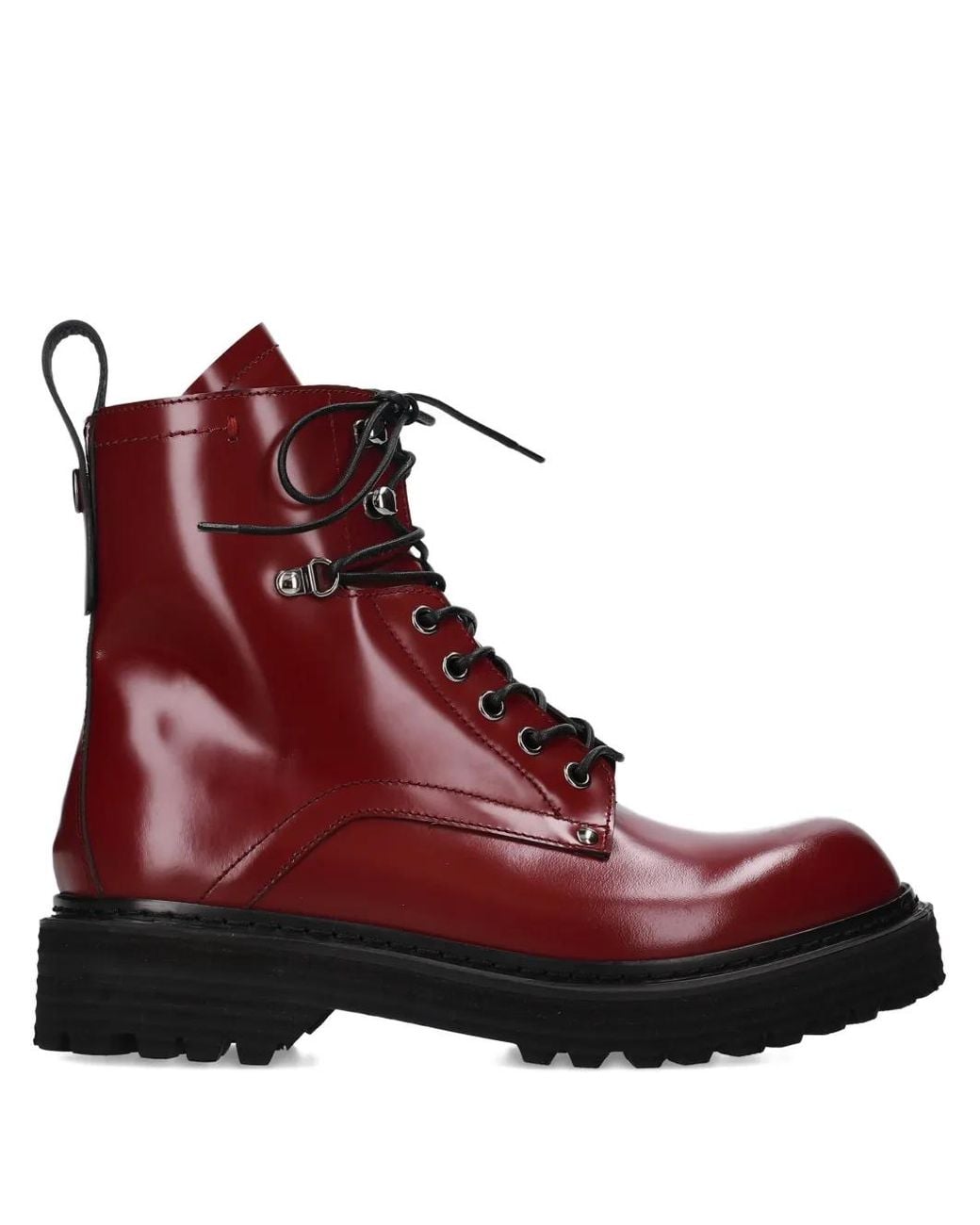 Premiata Red Lace-Up Zip Boots