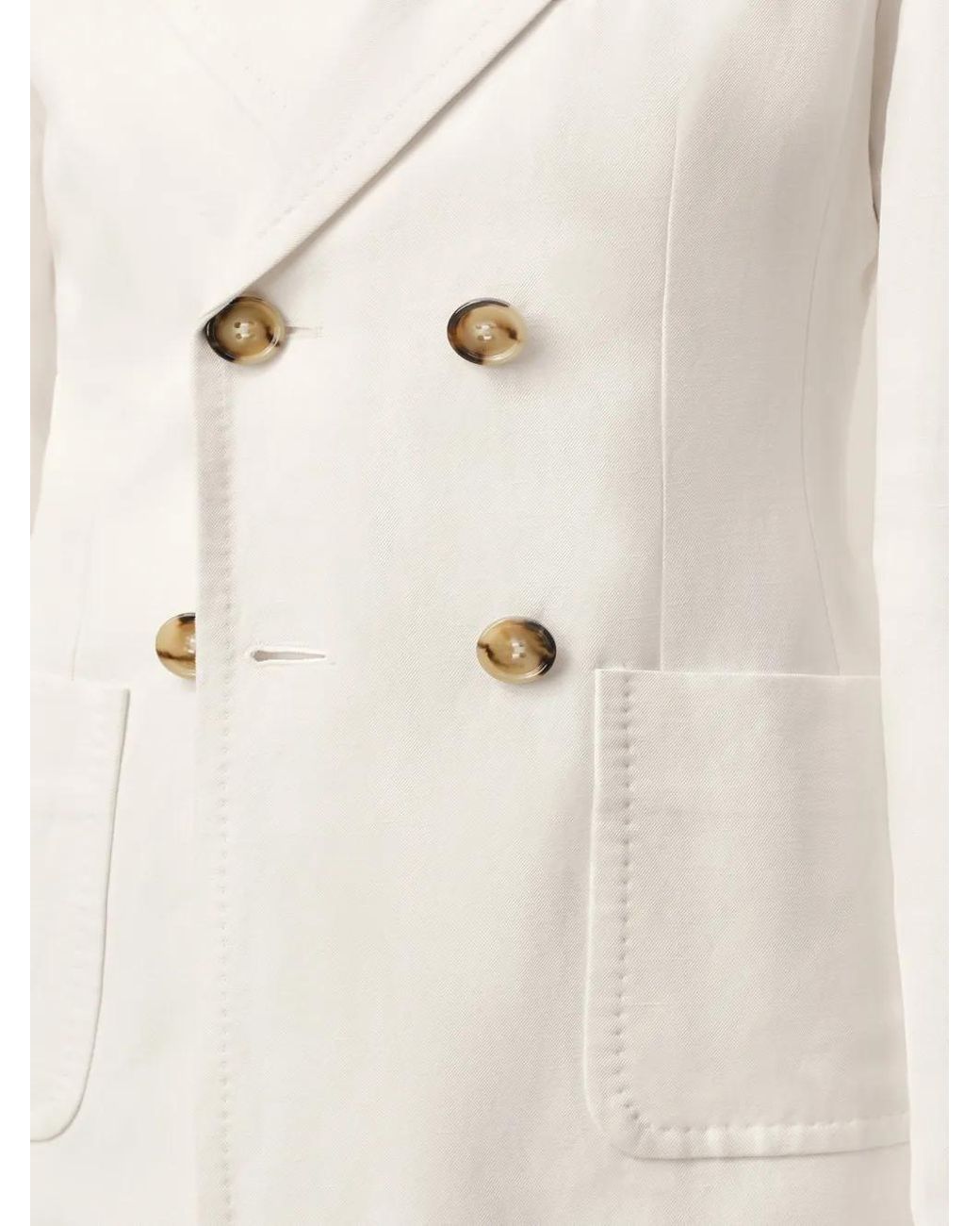 AMI White Double Breasted Patch Blazer