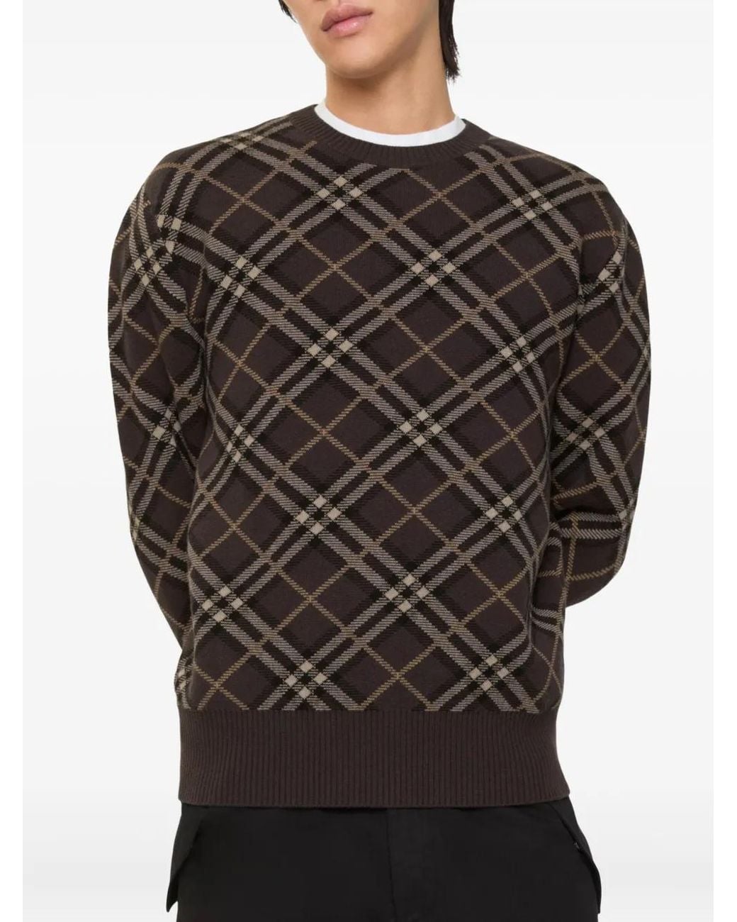Burberry Brown Round-Neck Knitwear for men