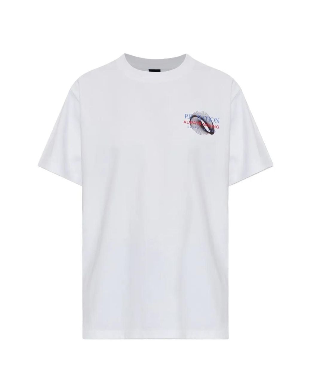 P.E Nation White Snap Logo-Print T-Shirt