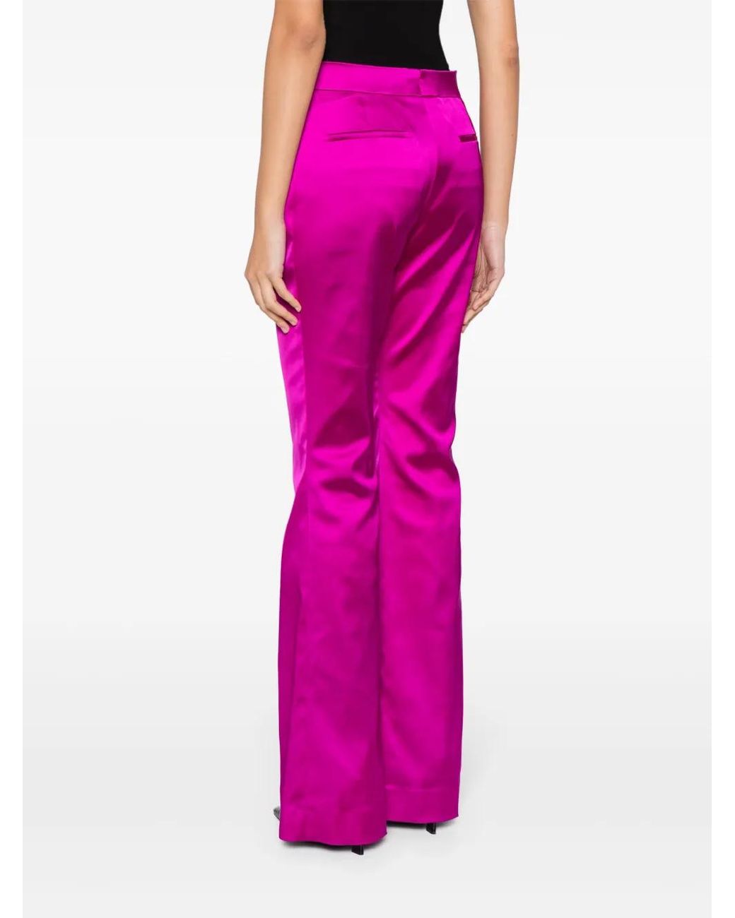 Tom Ford Purple Flared Satin Trousers