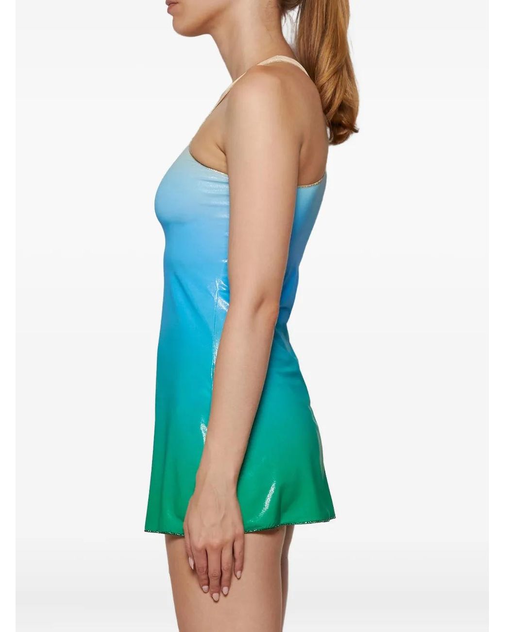 Oseree Blue Dégradé Halterneck Dress