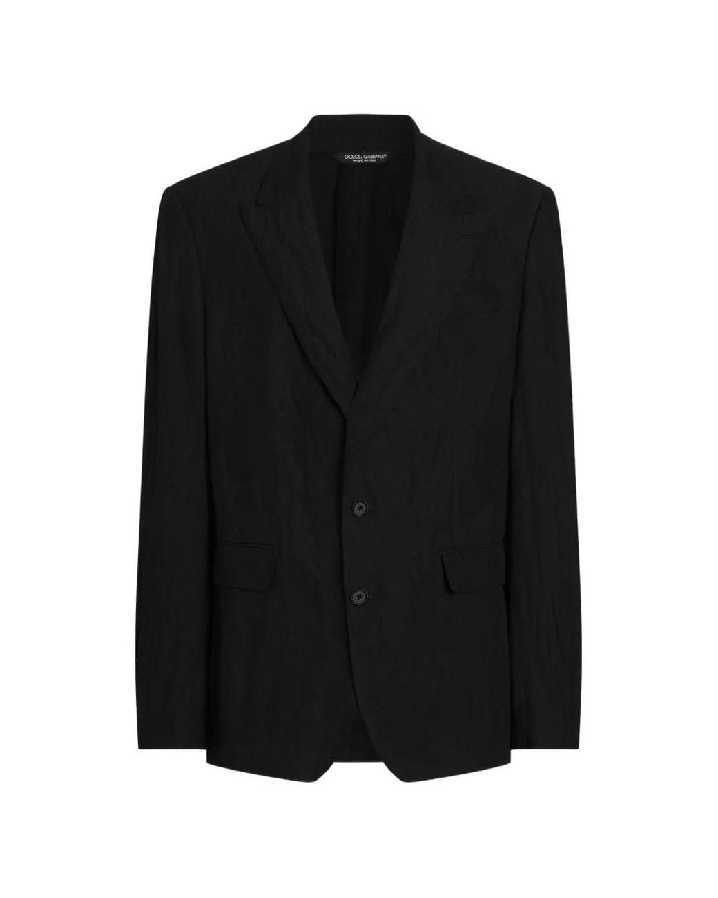Dolce & Gabbana Black Veste En Toile Sicilia À Boutonnière Croisée for men