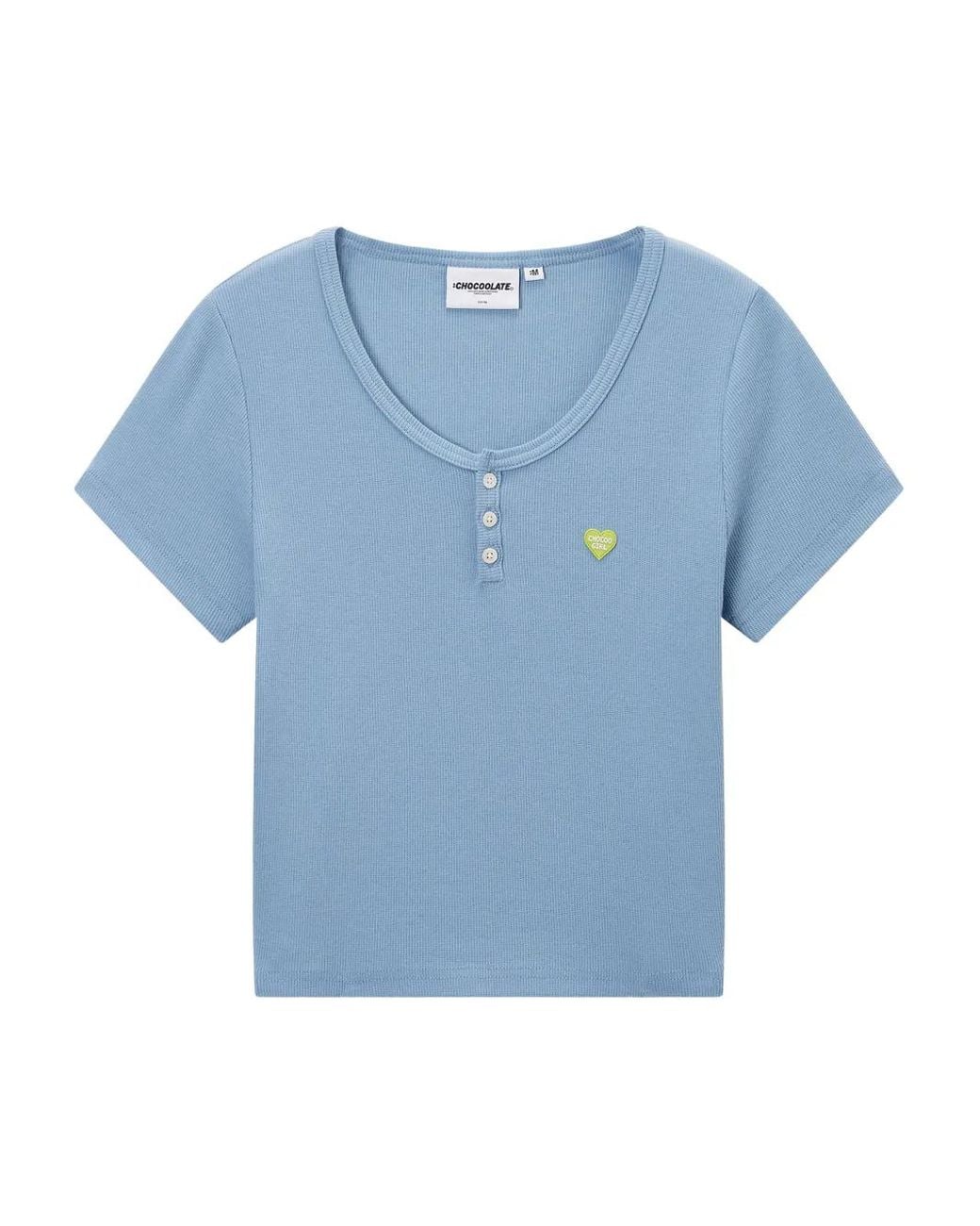 Chocoolate Blue Fine Ribbed T-Shirt