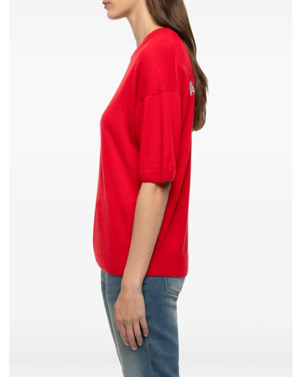 Zadig & Voltaire Red Idaz Jumper 100% Cashmere