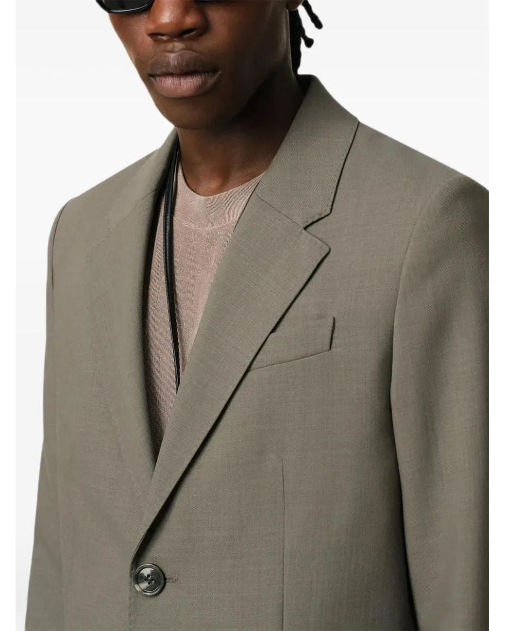 AMI Green Two-Button Jacket for men