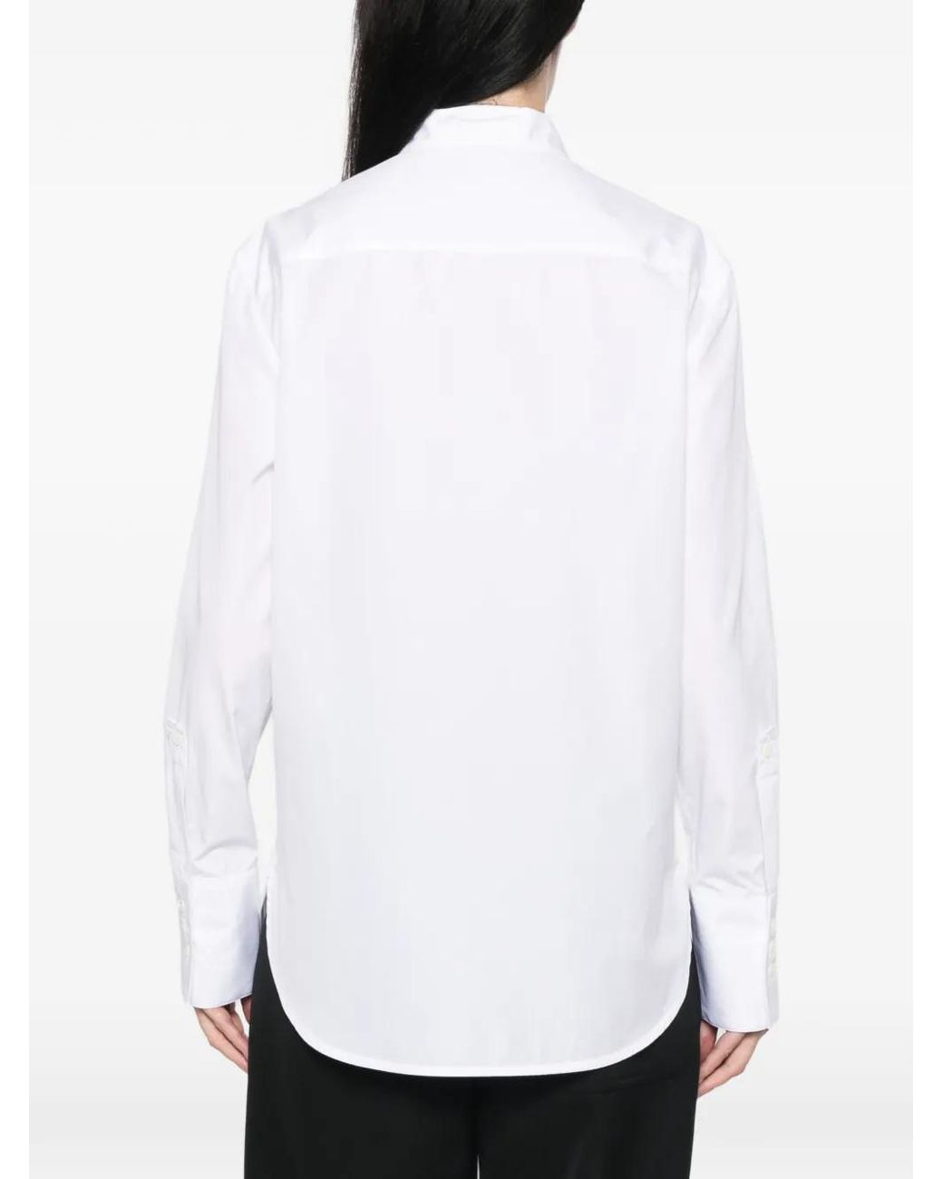 Seafarer White Bib-Front Band-Collar Shirt