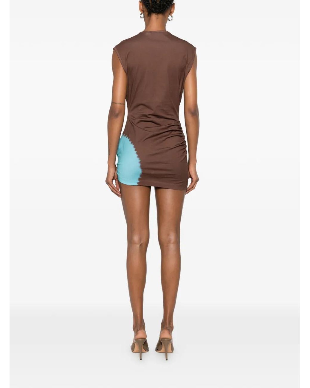Christopher Esber Brown Crew Neck Sleveless Mini Dress