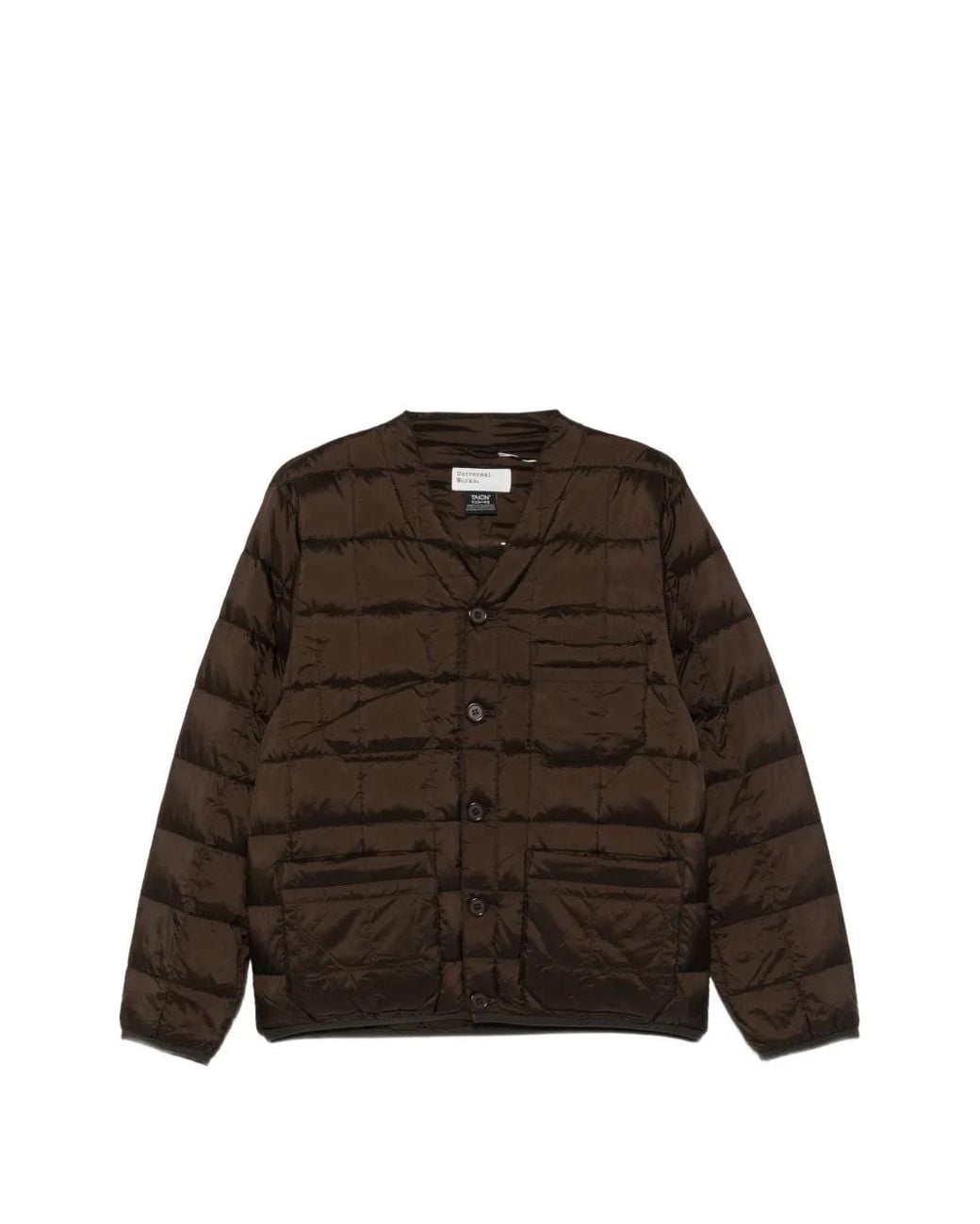 Universal Works Brown Quilted Button-Up Jacket for men