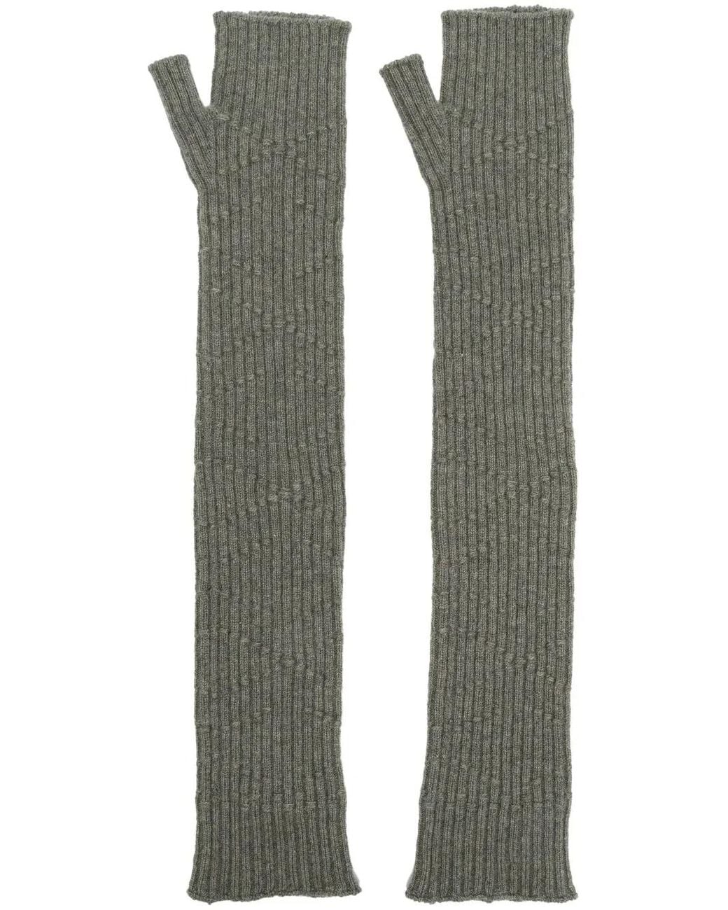 Barrie Green Long Knit Fingerless Gloves