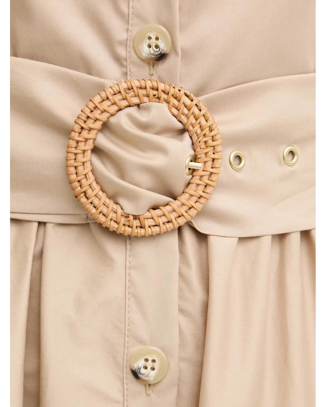 Fracomina Natural Belted Halterneck Midi Dress