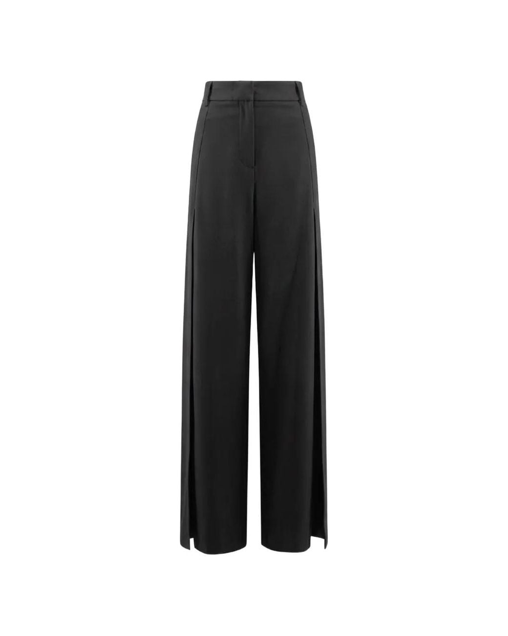 Semicouture Black Laila Side-Slit Trousers