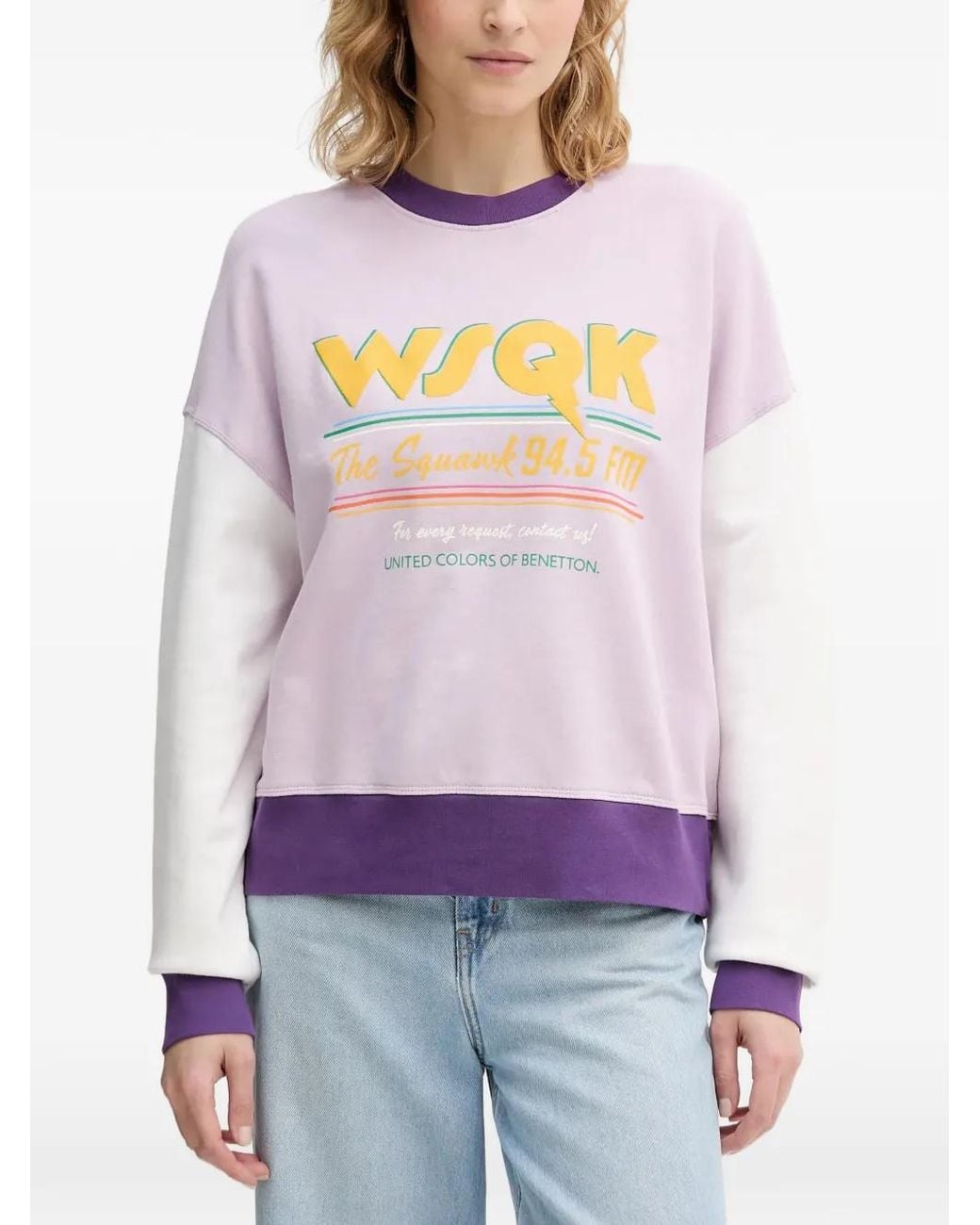 Benetton White X Stranger Things Crew-Neck Sweatshirt