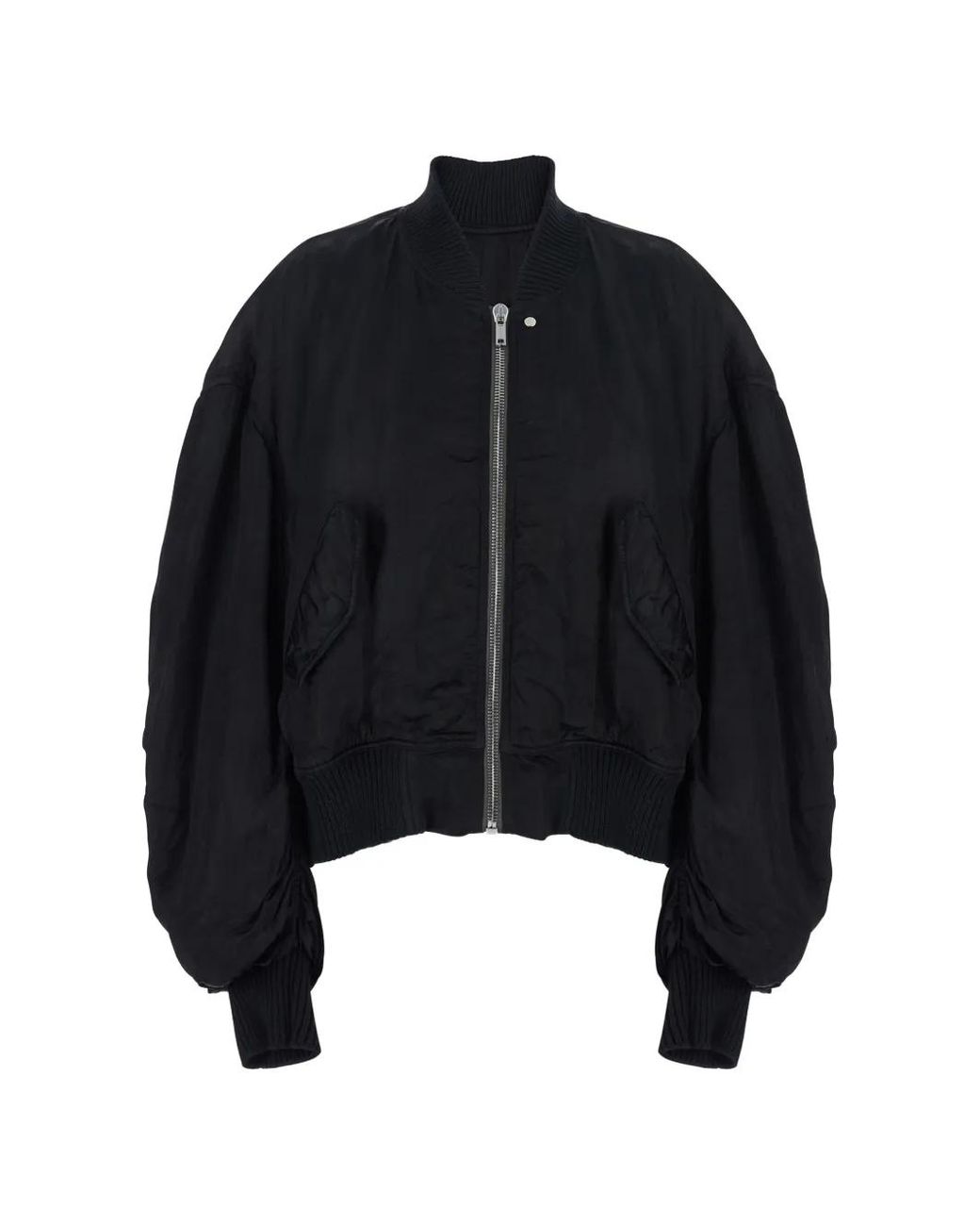Chaqueta Bómber Fruncida Rick Owens de color Black