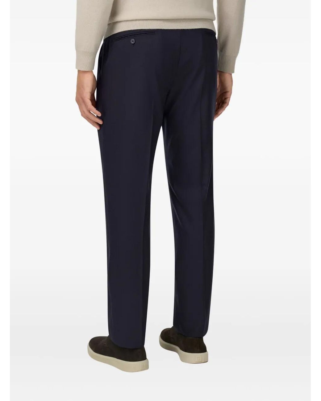 Boggi Blue Pleated Trousers for men