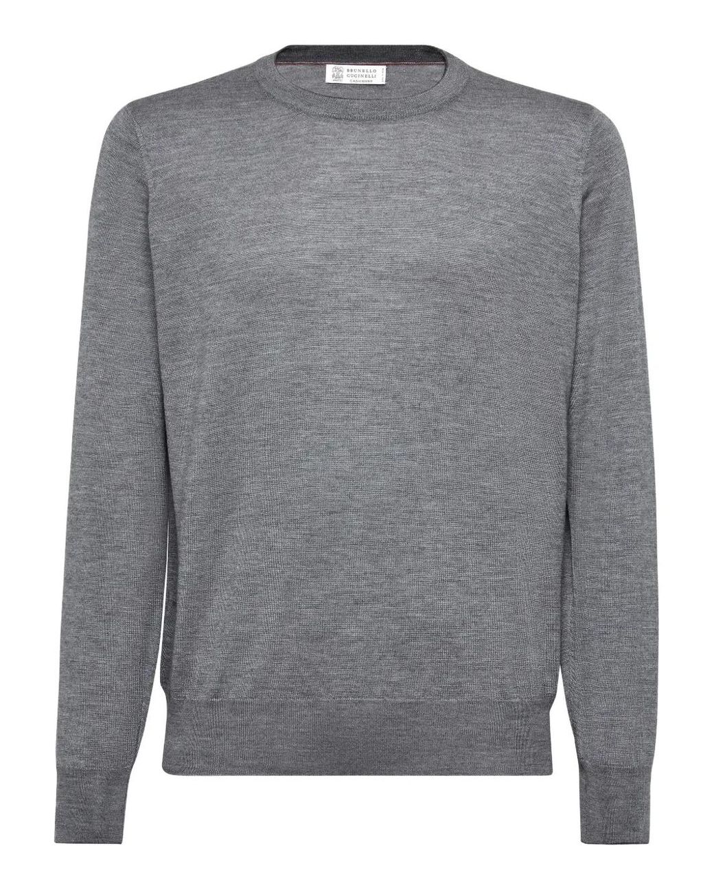 Brunello Cucinelli Gray Crew Neck Jumper for men