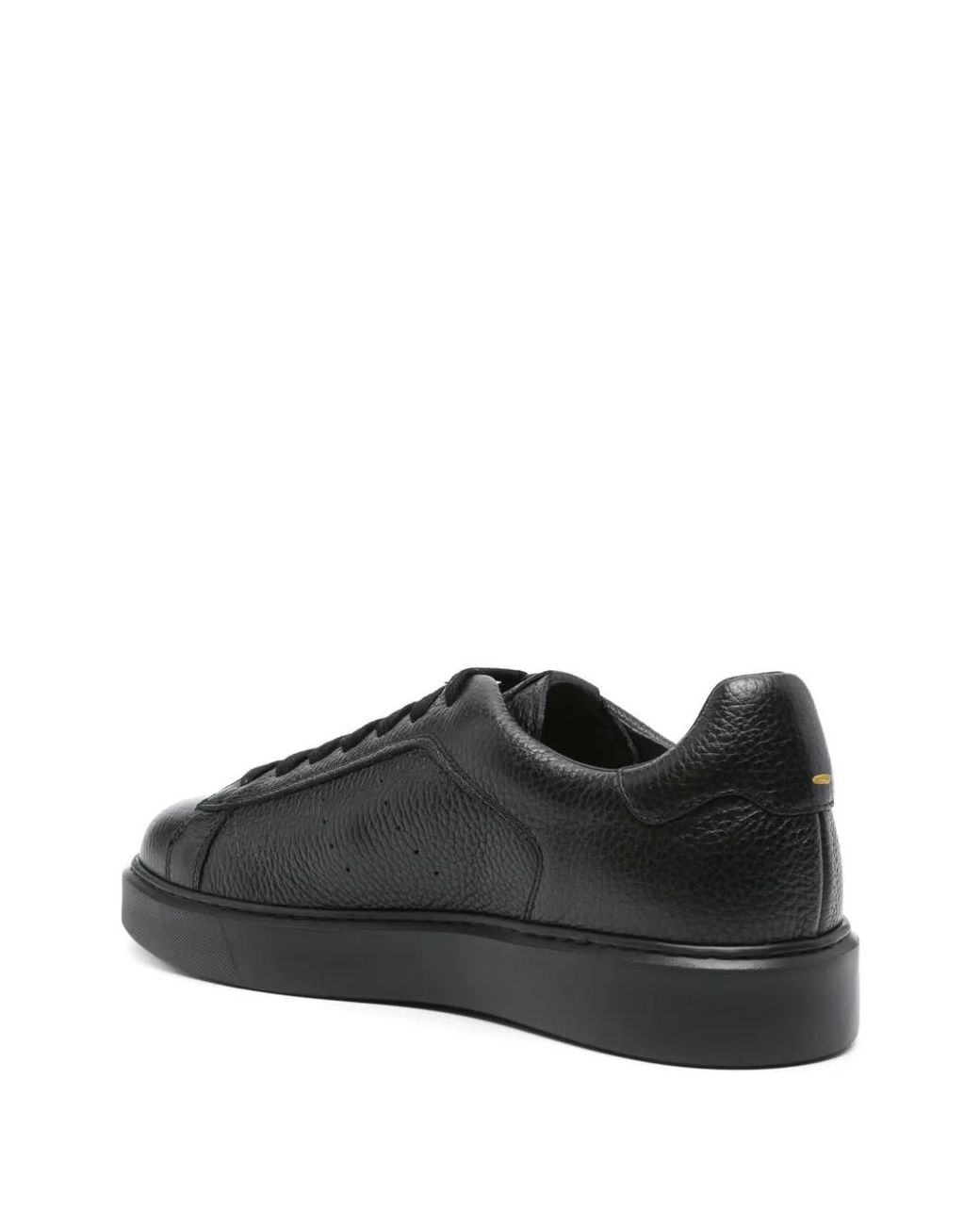 Doucal's Black Grained-Leather Sneakers for men