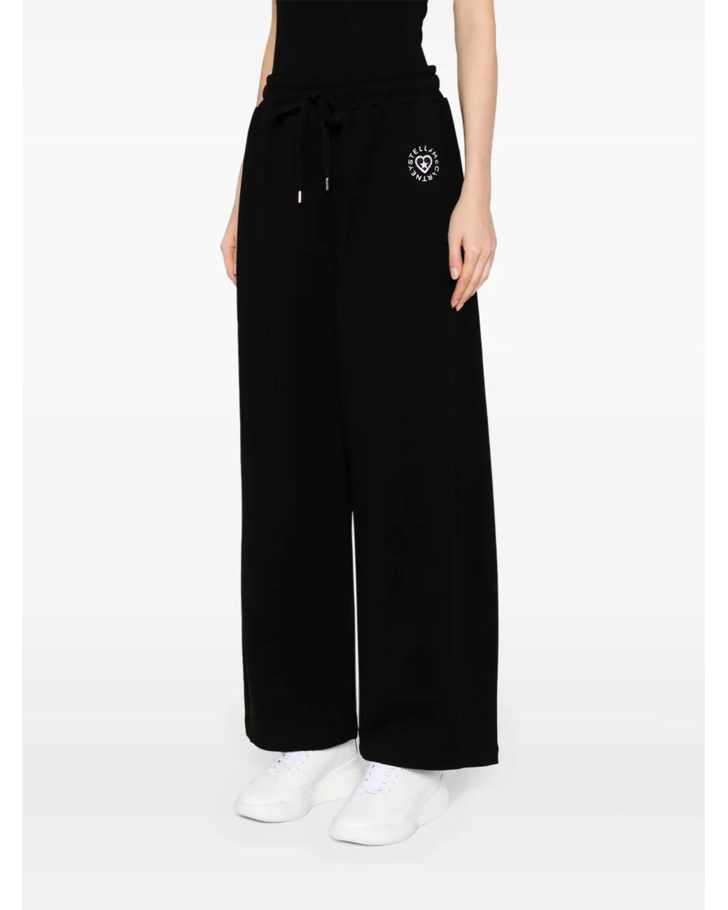 Stella McCartney Black Logo-Patch Cotton Track Pants