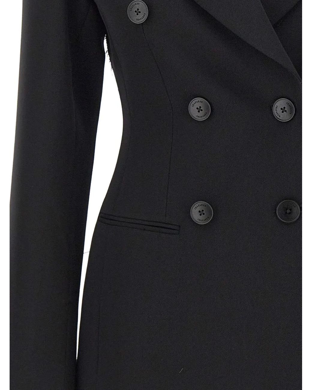 Seafarer Black Vanity Double-Breasted Blazer