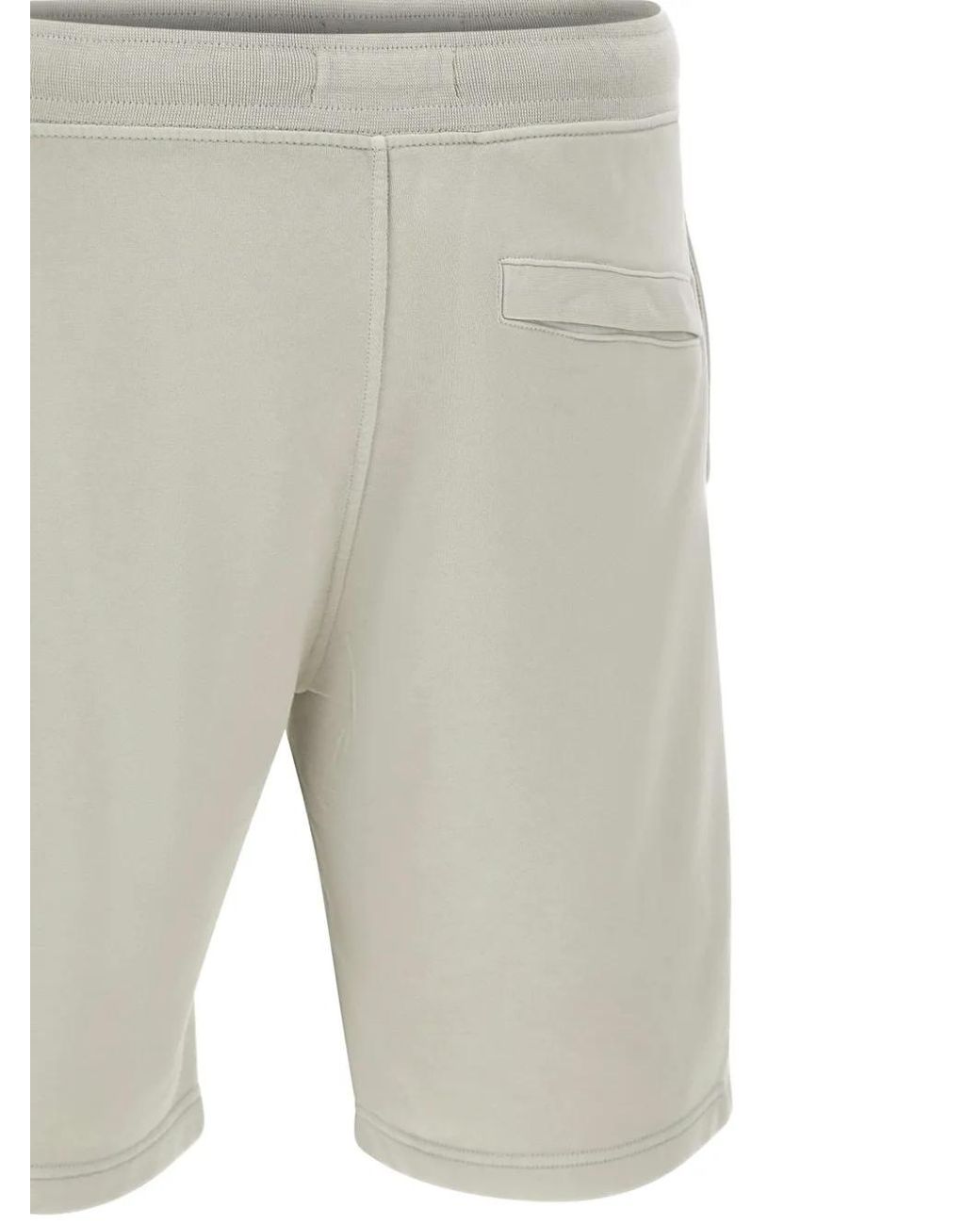 Stone Island Gray Drawstring-Fastening Cotton Shorts for men