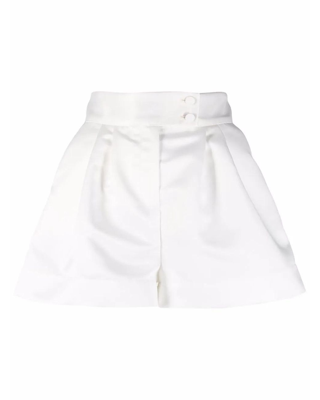 Styland White Pleated Tailored Shorts