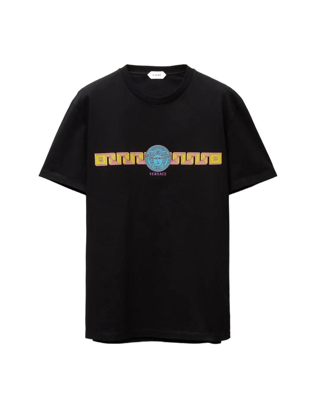 Versace Black Printed Cotton-Jersey Slim T-Shirt for men