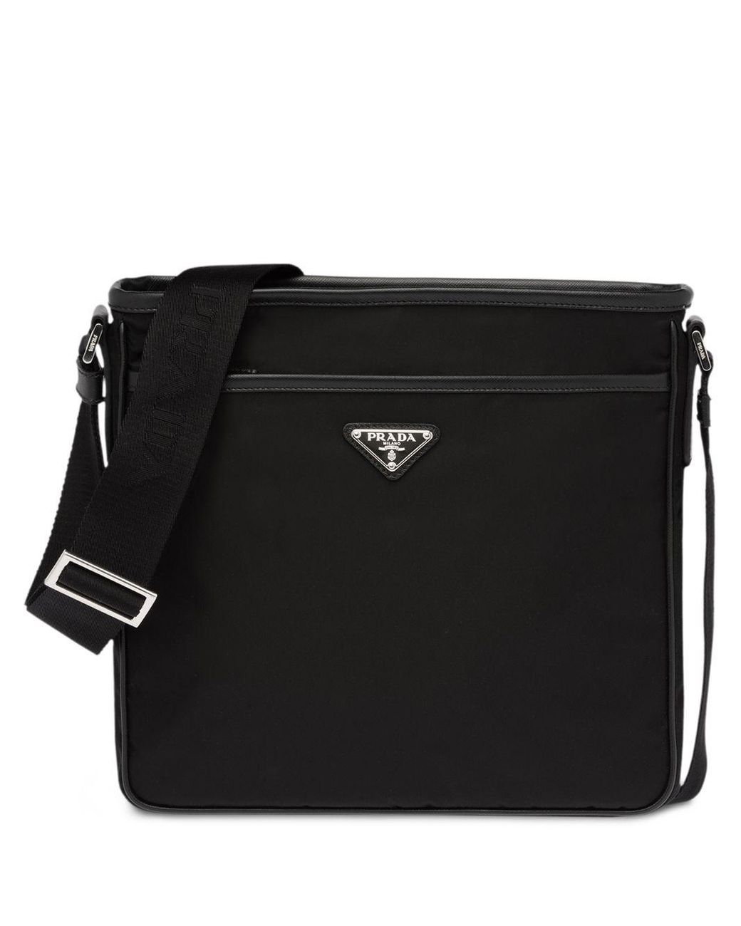 Prada Leather Nylon Shoulder Bag in Black for Men - Lyst