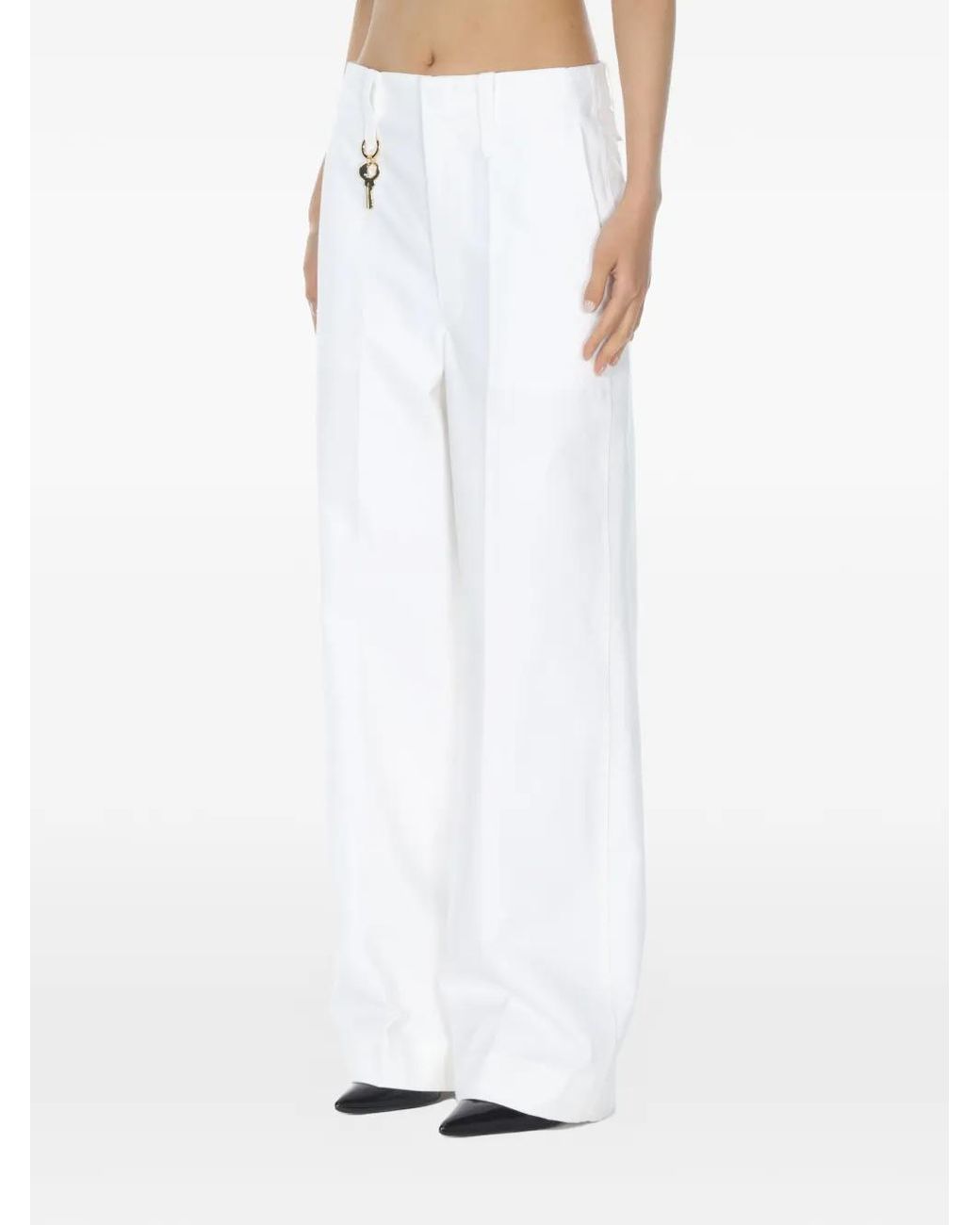 Carven White Wide Straight-Leg Trousers