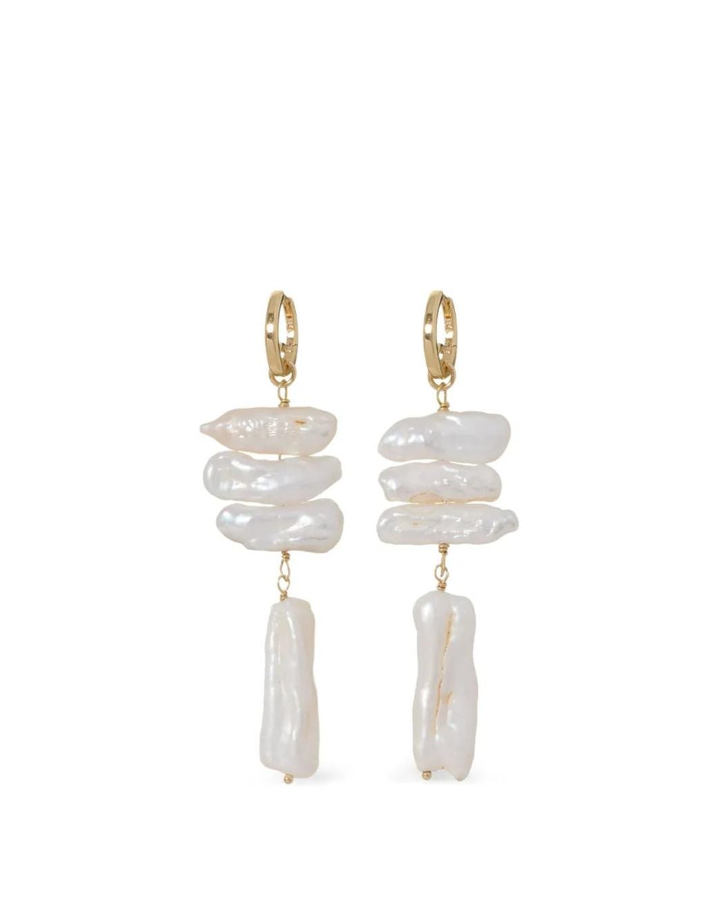 Roxanne Assoulin White Pearl Branch Drop Earrings