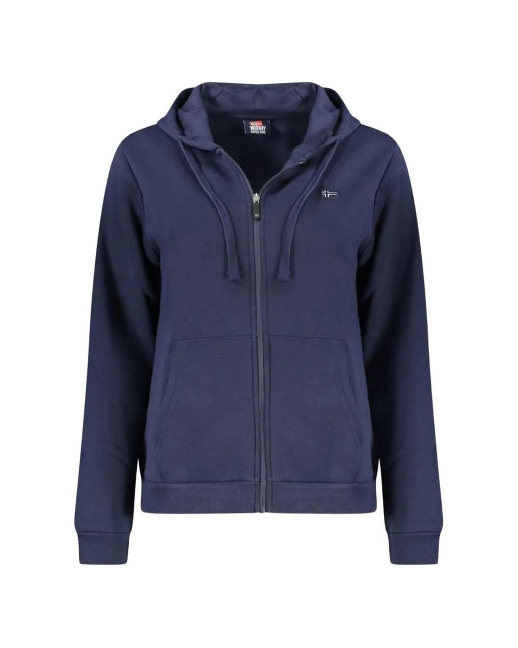 Norway 1963 Blue Logo-Patch Zip-Up Hoodie