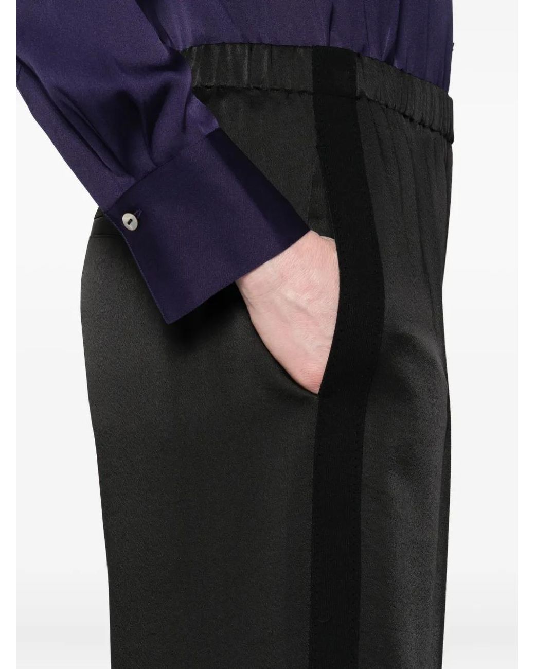 Vince Black Side-Stripe Trousers