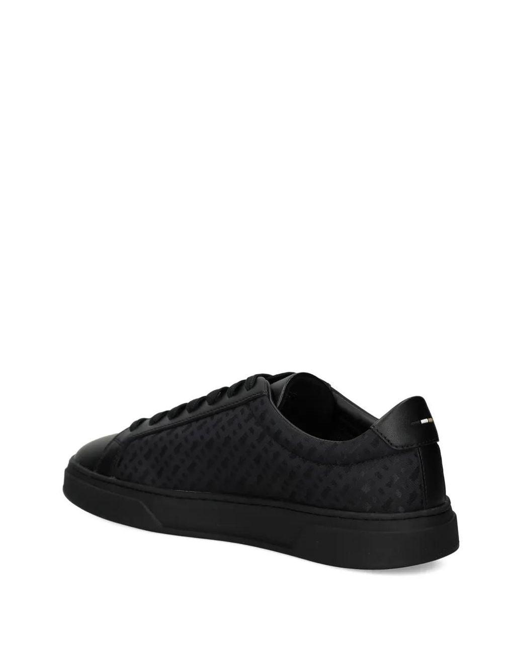 Boss Black Patterned Leather Sneakers for men
