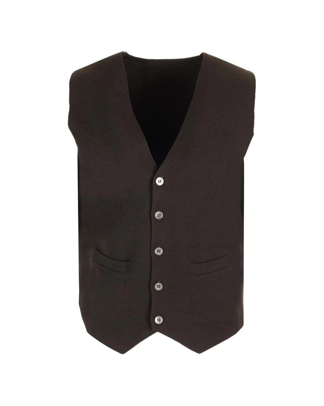 Al Duca D'aosta Black Knitted Button-Up Gilet for men