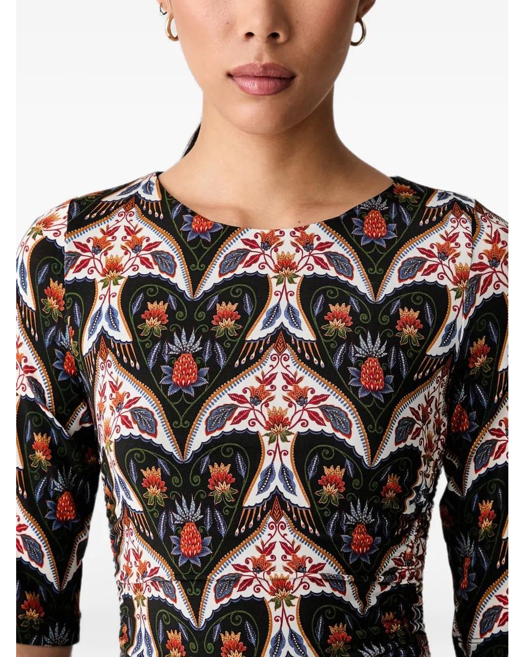 Farm Rio White Porcelain Birds Long Sleeve Slim Maxi Dress