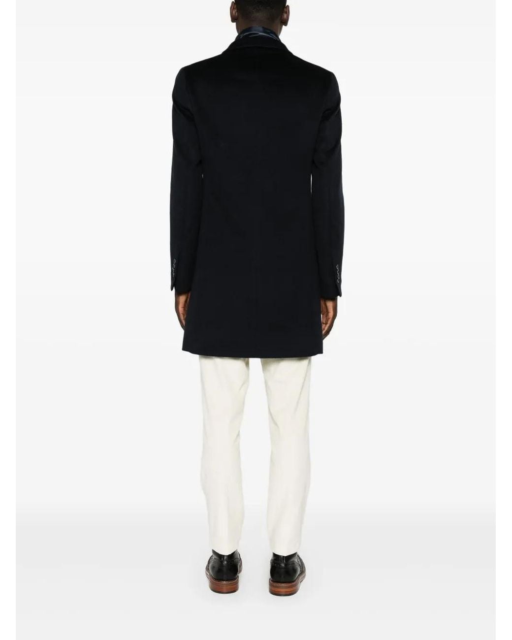 Herno Black Layered Single-Breasted Coat for men