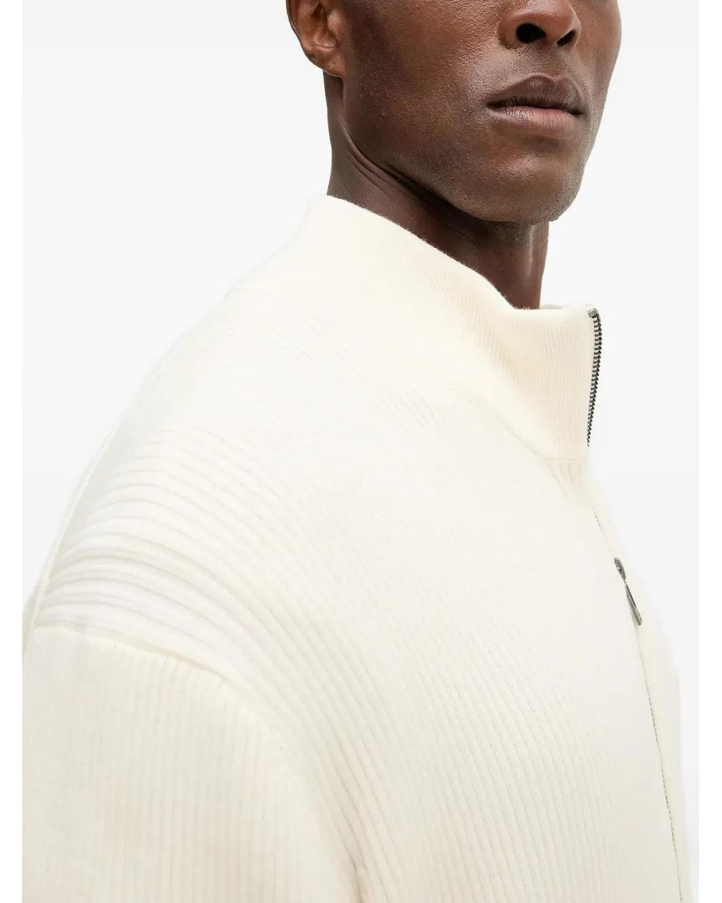 ARMANI EXCHANGE Natural Zip-Up Cardigan for men
