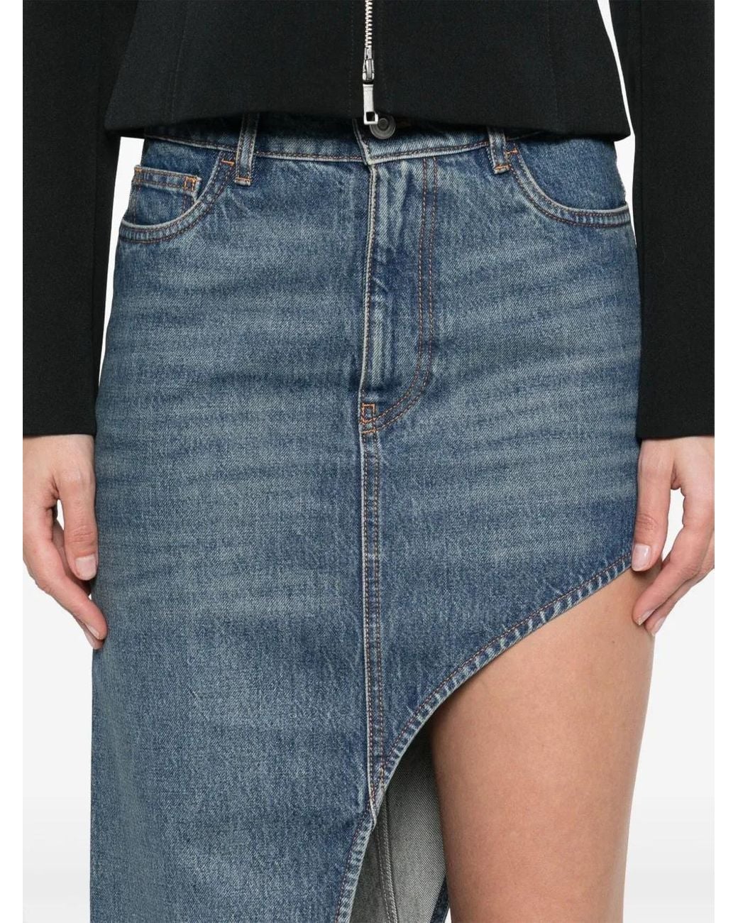 Coperni Blue One-Leg Denim Skirt