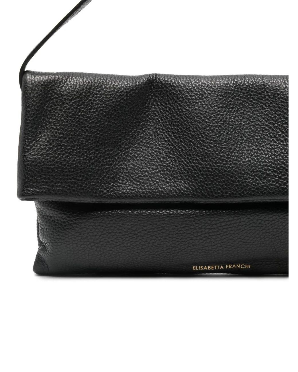 Elisabetta Franchi Black Flap Tote Bag