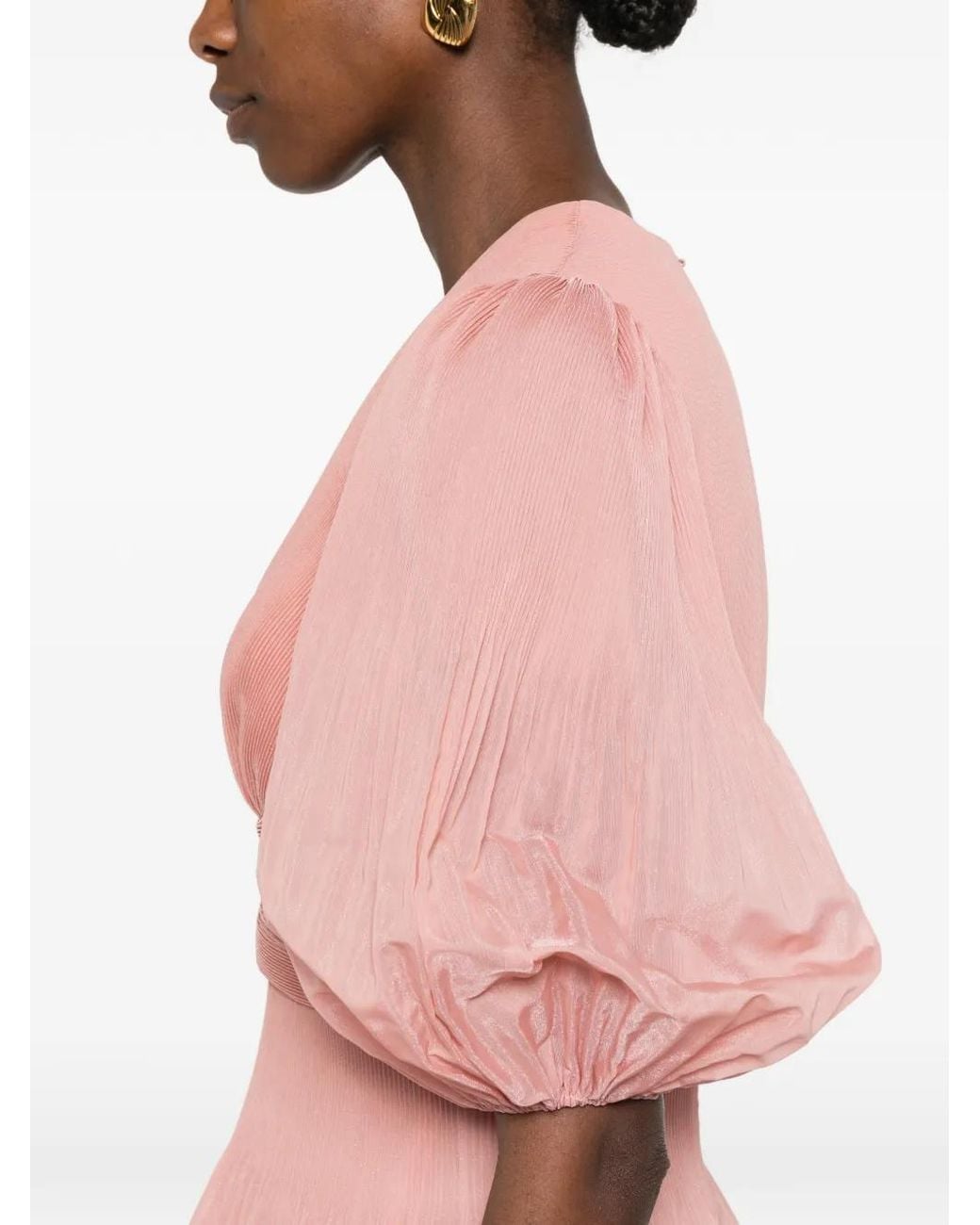 Zimmermann Pink Pleated Mini Dress