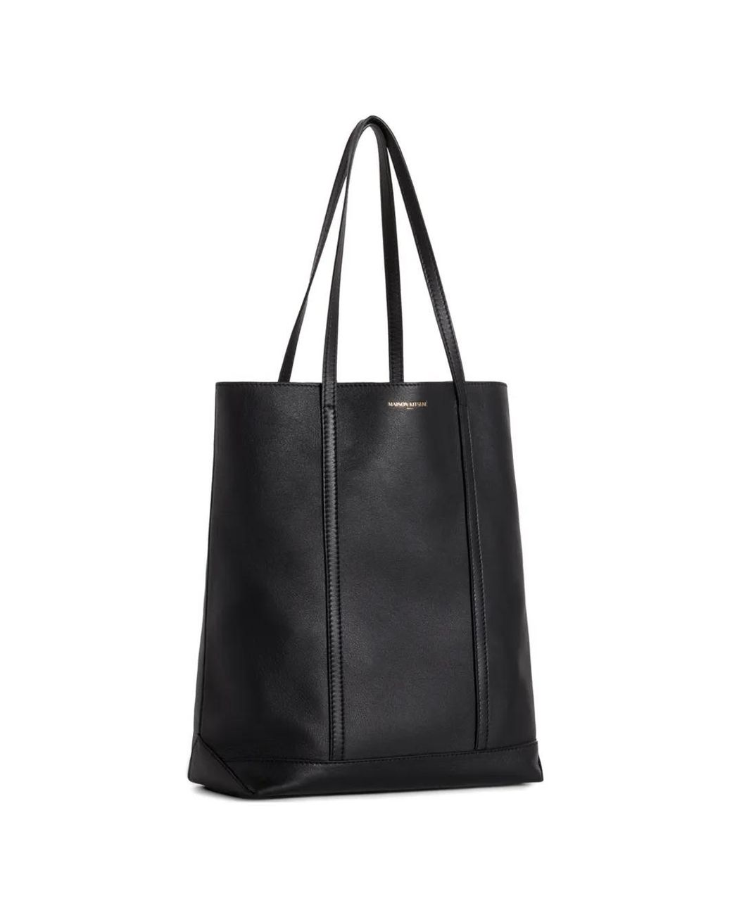 Maison Kitsuné Black Logo-Print Tote Bag