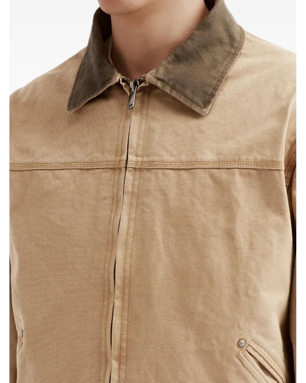 FIVE CM Natural Logo-Patch Zip-Up Jacket for men