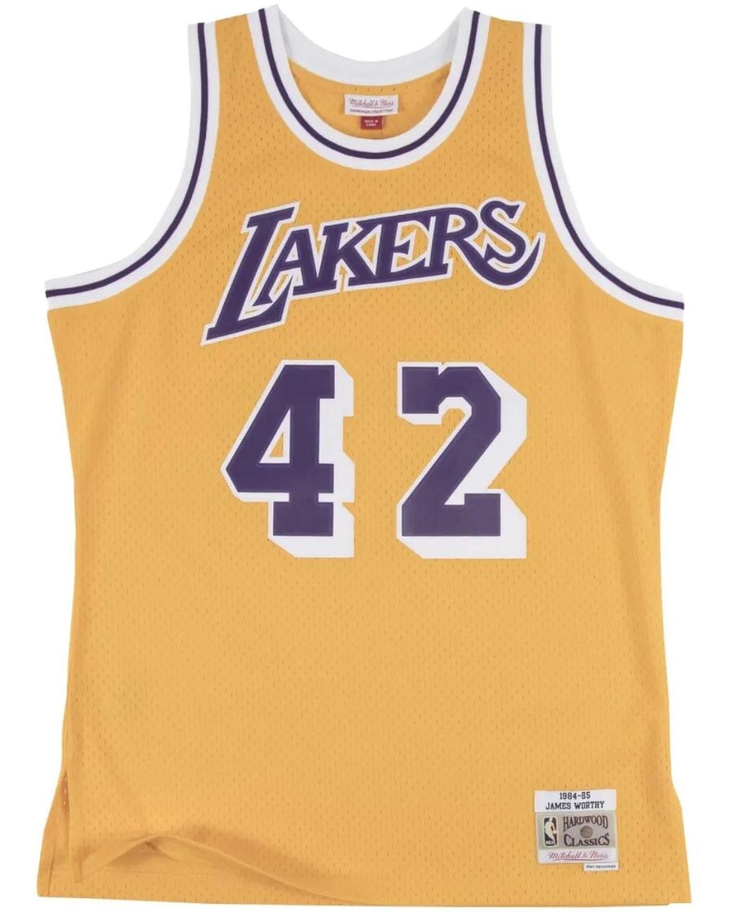 Mitchell & Ness Yellow "Nba La Lakers 84-85 James Worthy" Swingman Jersey Vest Top for men