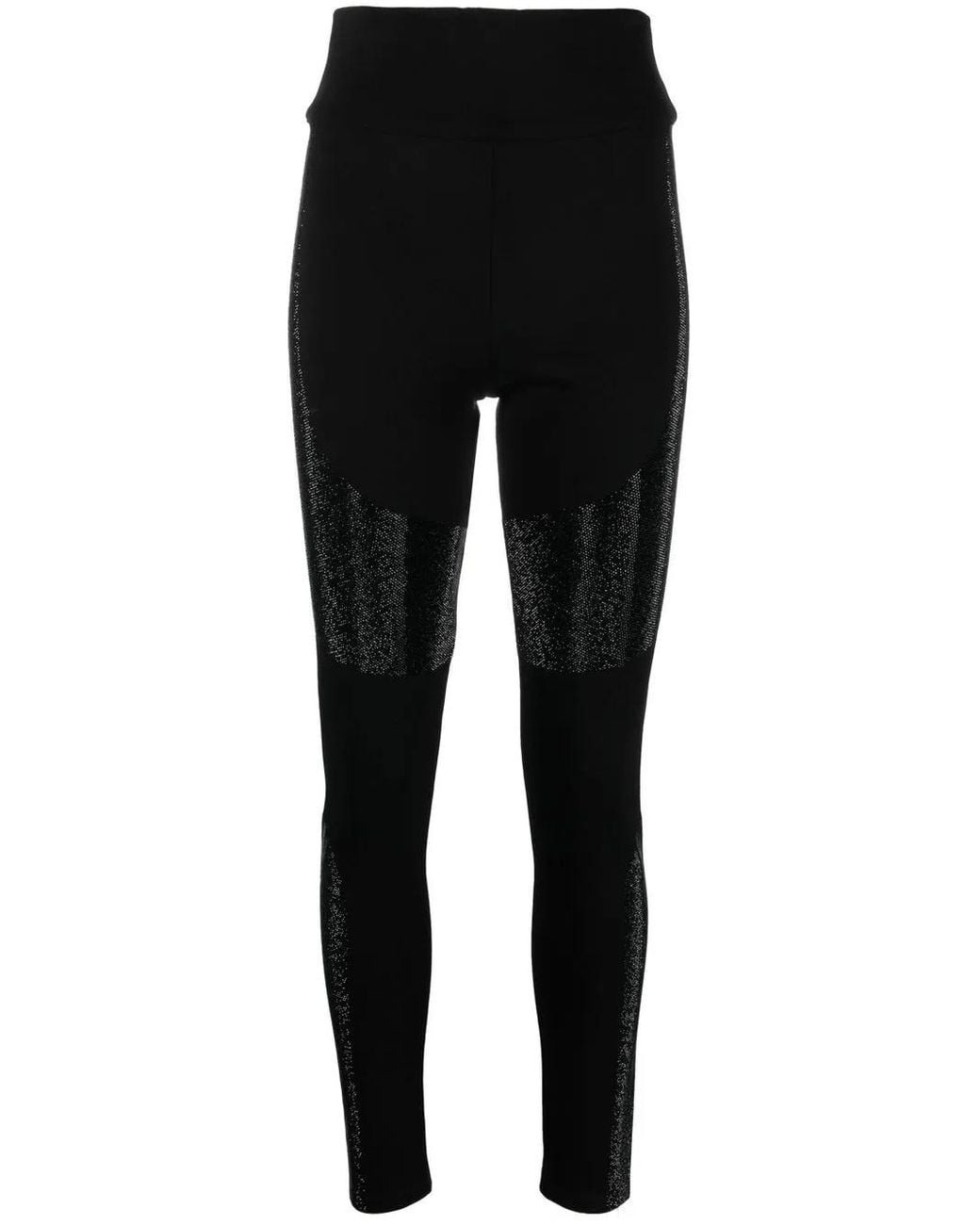 Philipp Plein Black High-Rise Embellished Leggings