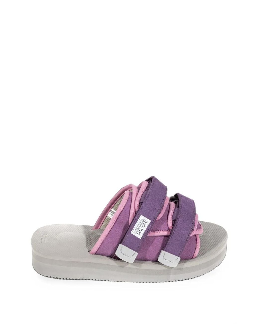 Suicoke Purple Moto-Po Touch-Strap Slippers