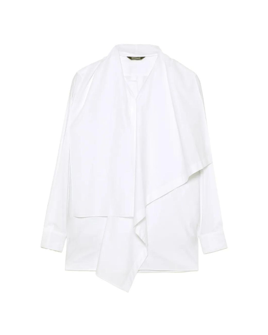 Moohong White Shall-Collar Layered Shirt