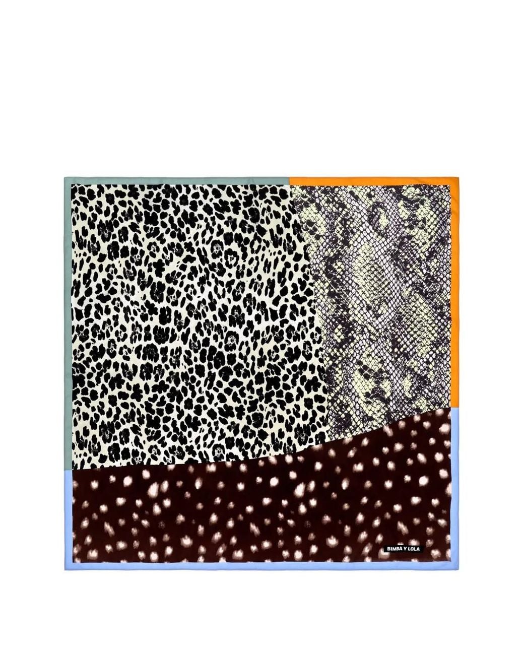 Bimba Y Lola Black Mint Patchwork Scarf