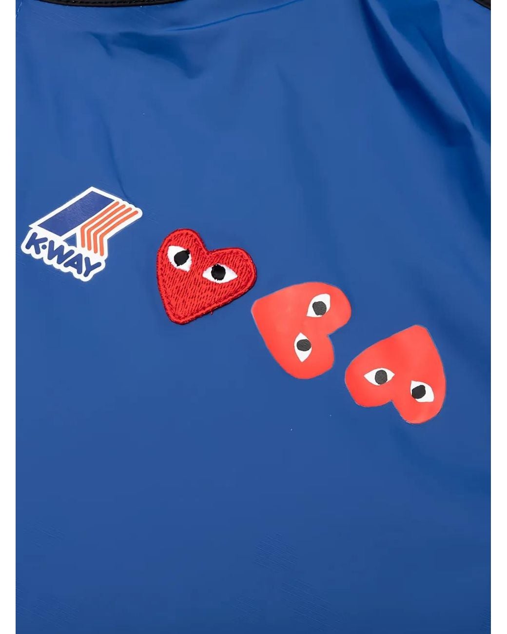 COMME DES GARÇONS PLAY Blue X K-Way Heart-Patch Zipped Windbreaker Jacket